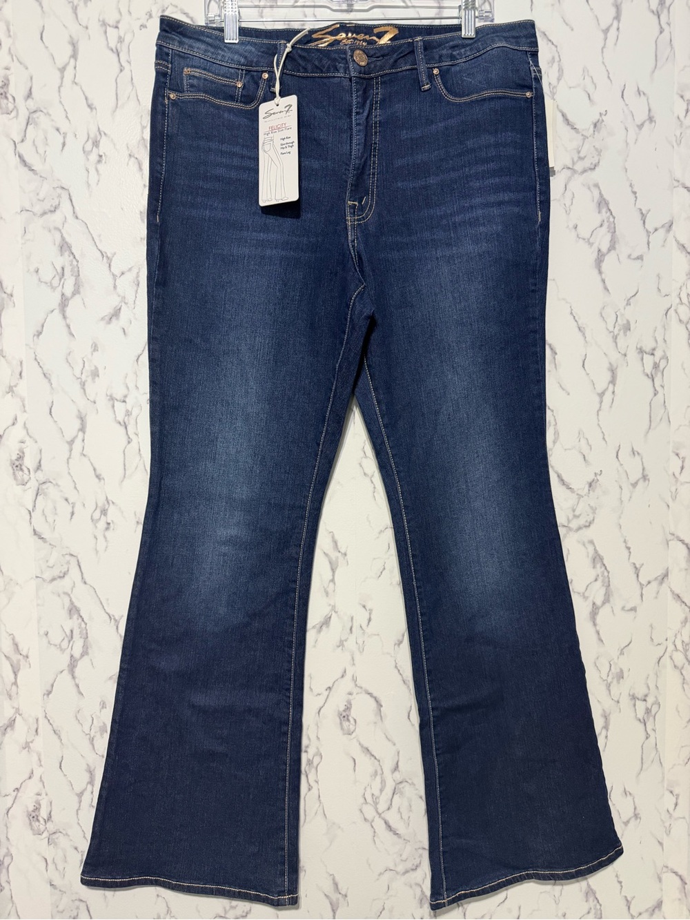 Seven7 Felicity High Rise Slim Flare Jeans – Size 14 – Everest Blue Denim